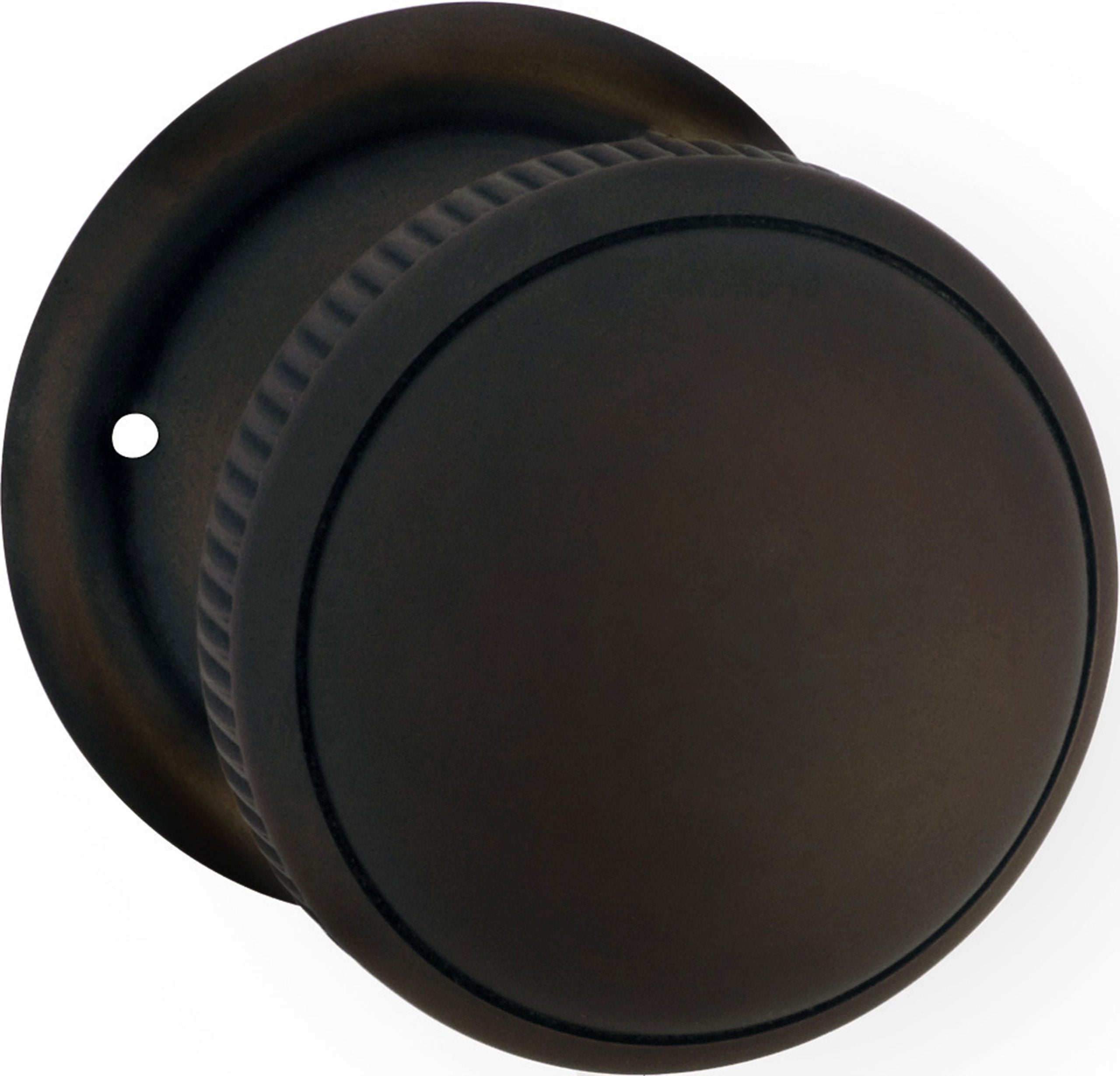 Small Milled Edged Mortice Knob - Round Rose Antique Brass / Passage