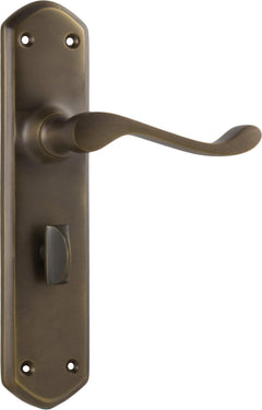 Windsor Lever - Long Backplate Antique Brass / Privacy | Privacy
