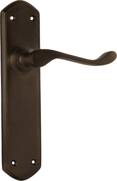 Windsor Lever - Long Backplate Antique Brass / Latch | Passage