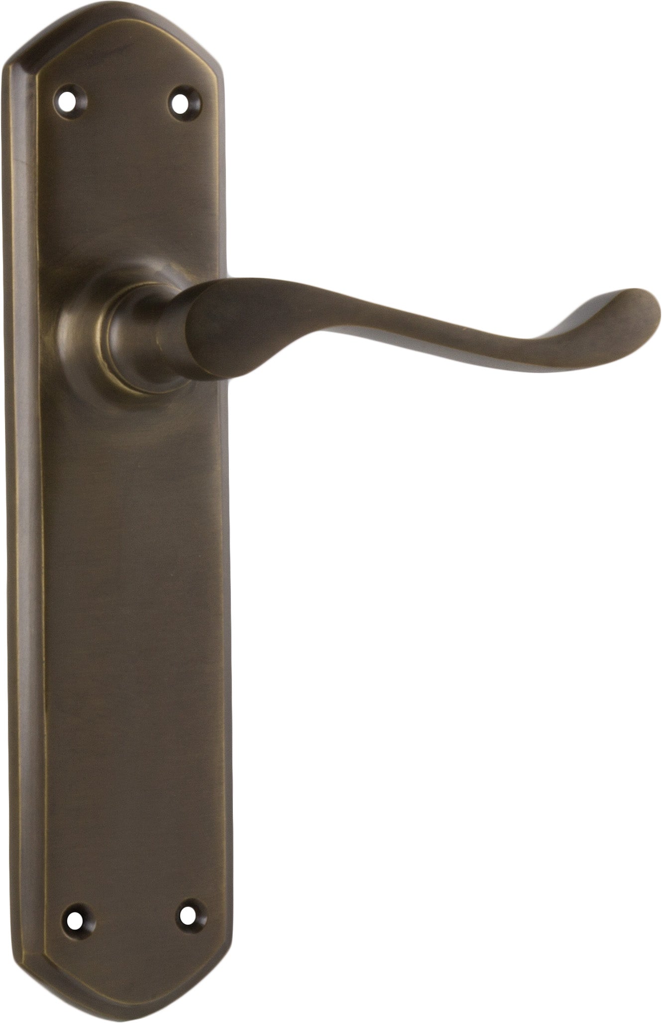 Windsor Lever - Long Backplate Antique Brass / Latch | Passage