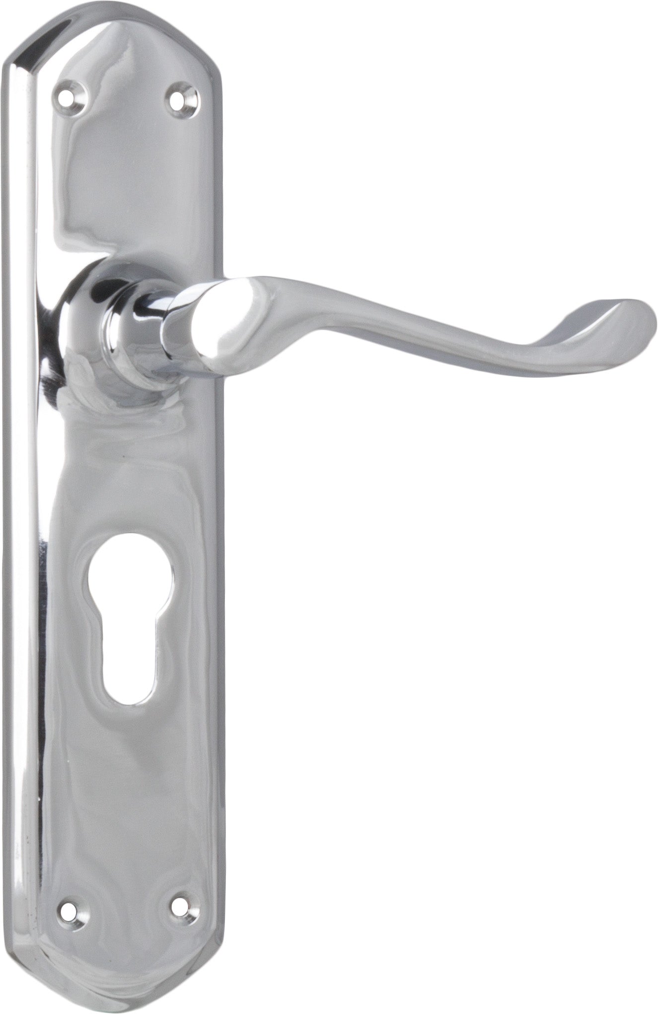 Windsor Lever - Long Backplate Chrome Plated / Euro | Entrance