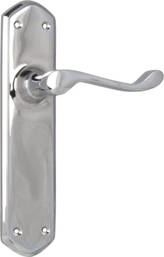 Windsor Lever - Long Backplate Chrome Plated / Latch | Passage