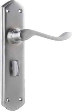 Windsor Lever - Long Backplate Satin Chrome / Privacy | Privacy