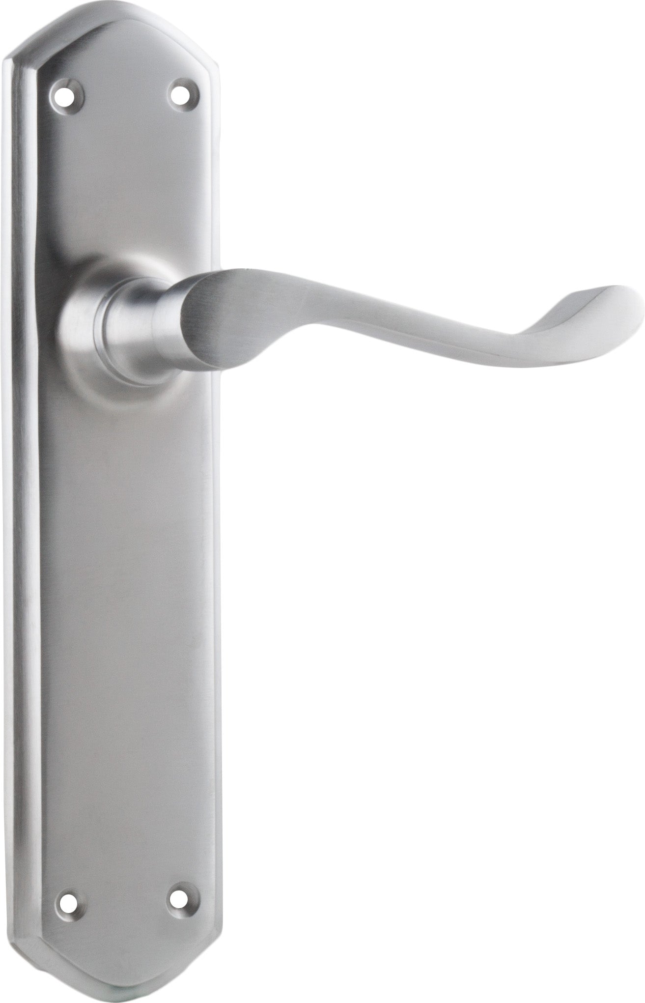 Windsor Lever - Long Backplate Satin Chrome / Latch | Passage