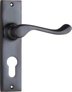 Fremantle Lever - Long Backplate Antique Copper / Euro | Entrance