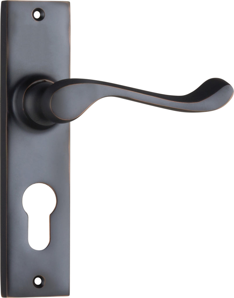 Fremantle Lever - Long Backplate Antique Copper / Euro | Entrance