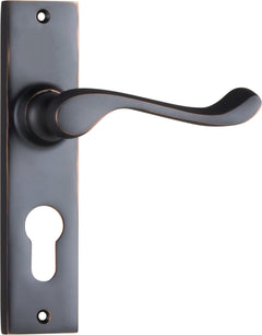 Fremantle Lever - Long Backplate Antique Copper / Euro | Entrance