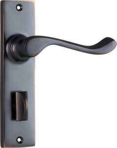Fremantle Lever - Long Backplate Antique Copper / Privacy | Privacy