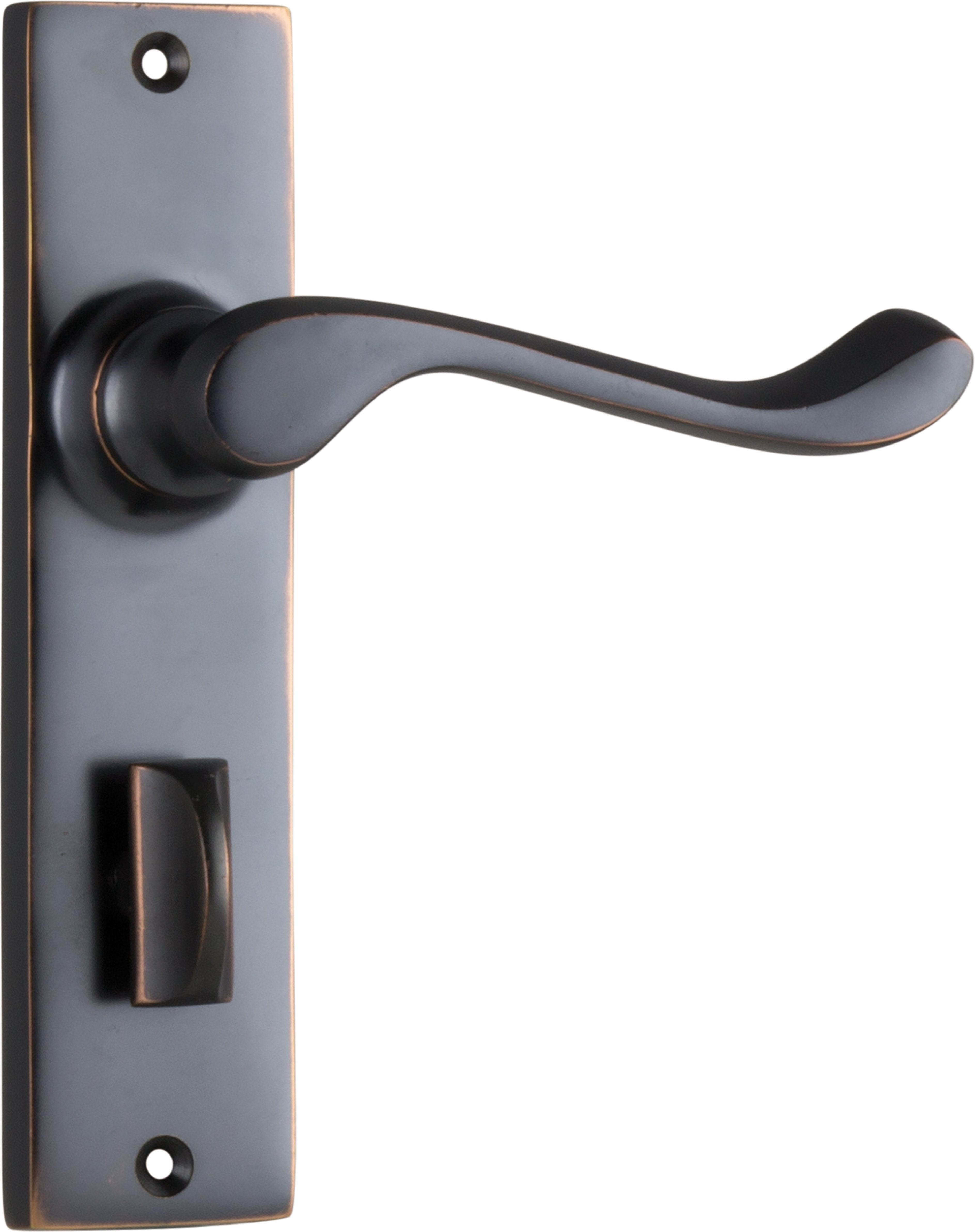 Fremantle Lever - Long Backplate Antique Copper / Privacy | Privacy