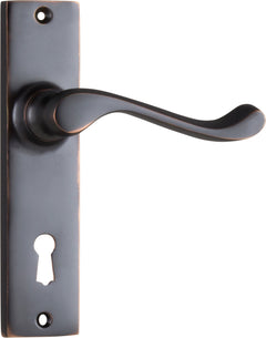 Fremantle Lever - Long Backplate Antique Copper / Lock | Lock (Skeleton Key)