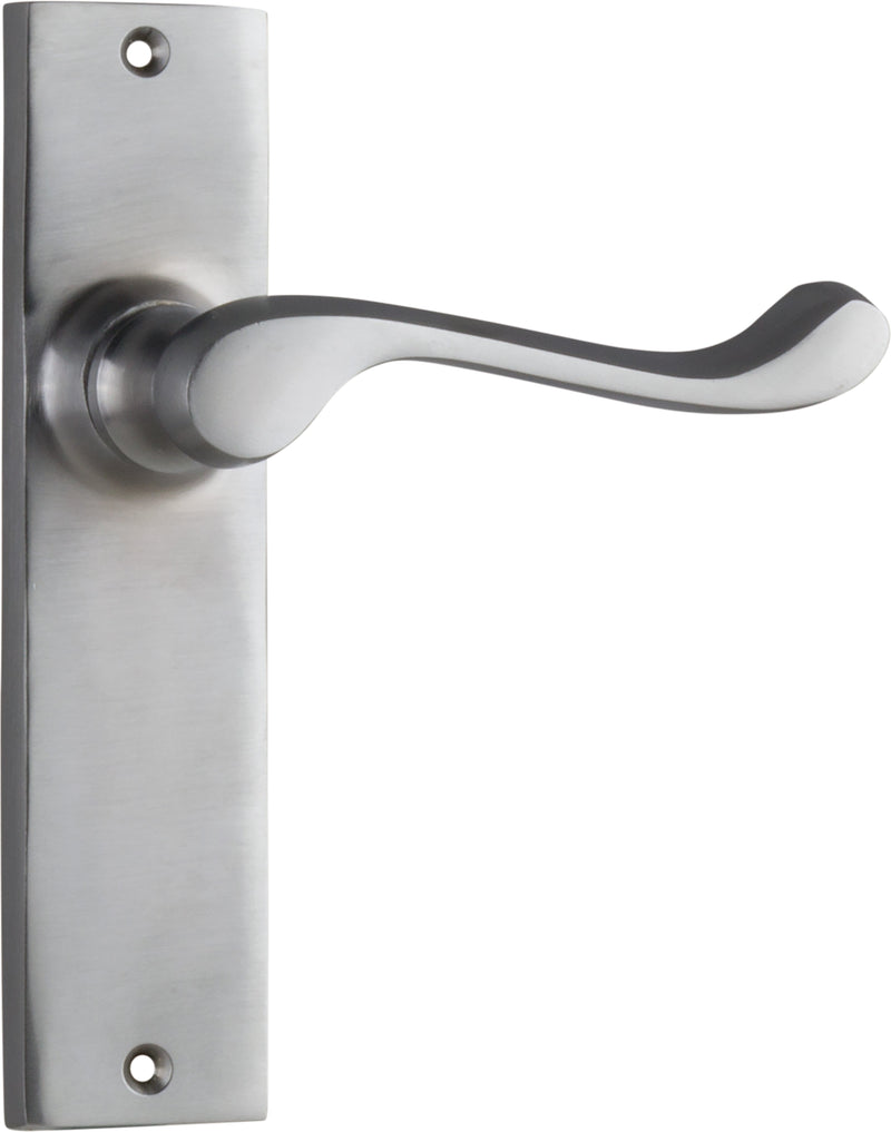 Fremantle Lever - Long Backplate Satin Chrome / Latch | Passage