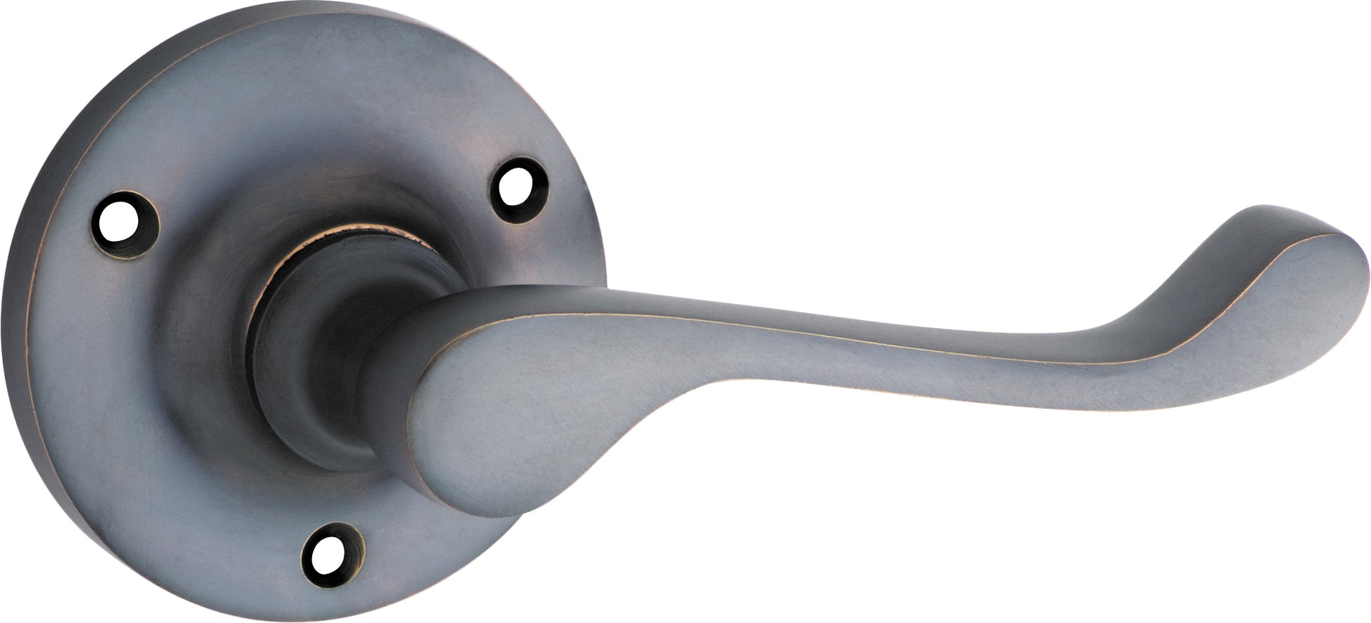 Victorian Lever - Round Rose Antique Copper / Passage