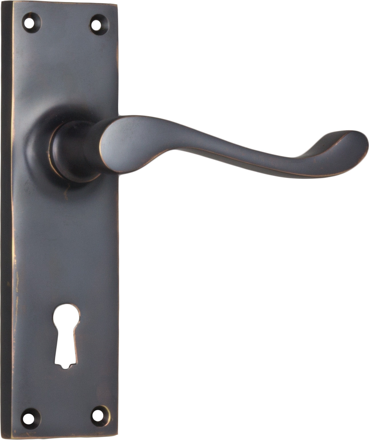 Victorian Lever - Long Backplate Antique Copper / Lock | Lock (Skeleton Key)