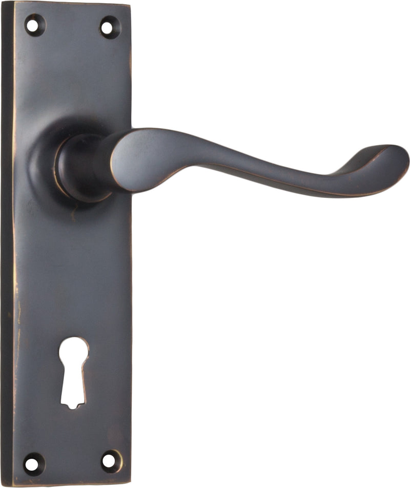 Victorian Lever - Long Backplate Antique Copper / Lock | Lock (Skeleton Key)