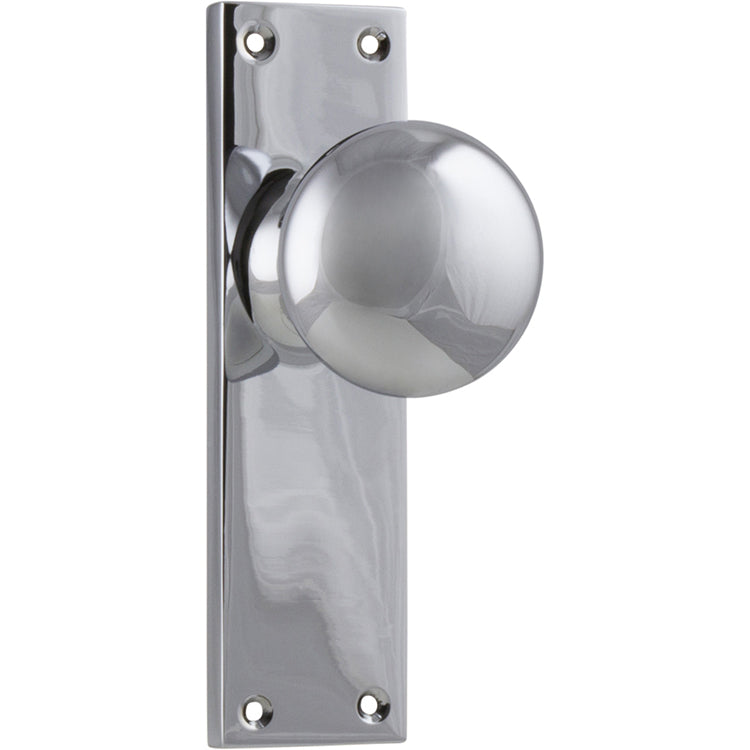 Victorian Knob - Long Backplate Chrome Plated / Latch | Passage