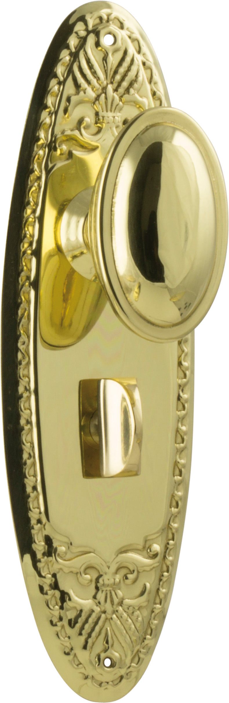 Fitzroy Door Knob - Long Backplate Polished Brass / Privacy | Privacy