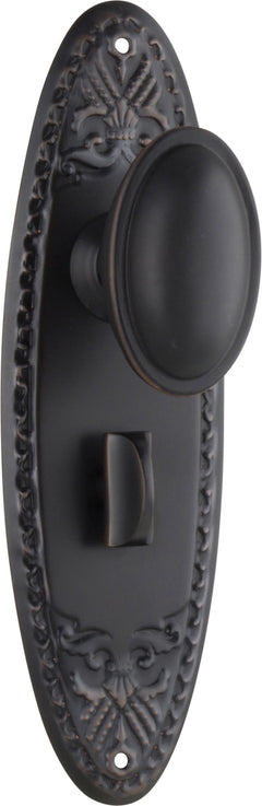 Fitzroy Door Knob - Long Backplate Antique Copper / Privacy | Privacy