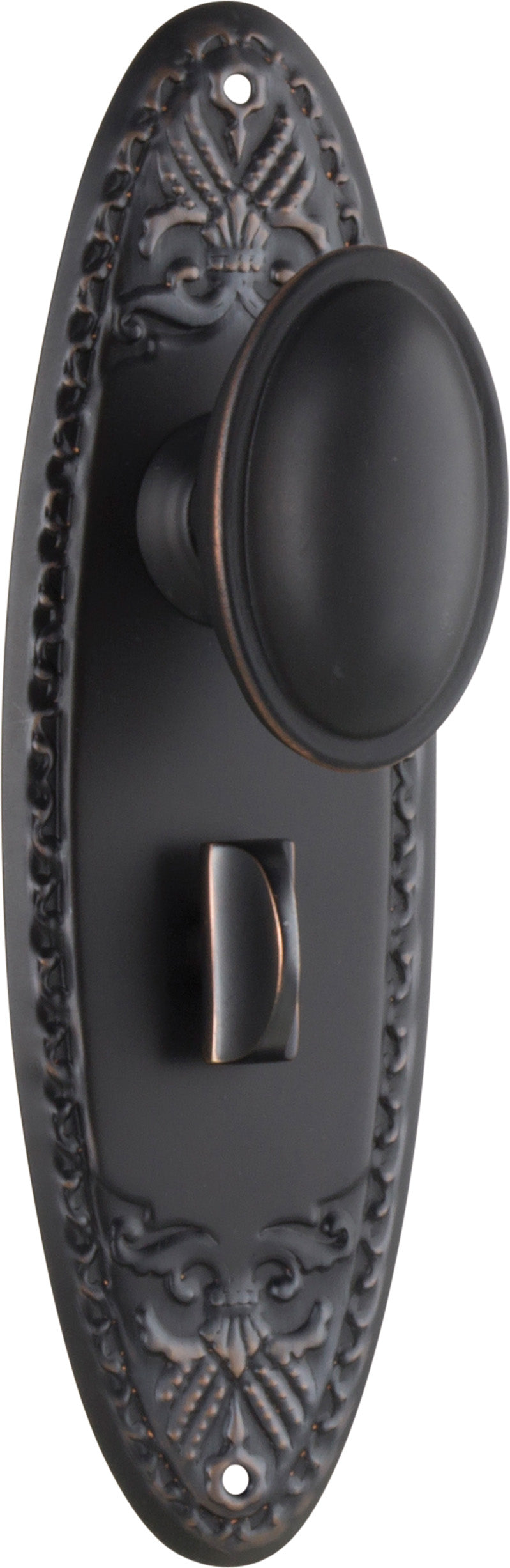 Fitzroy Door Knob - Long Backplate Antique Copper / Privacy | Privacy