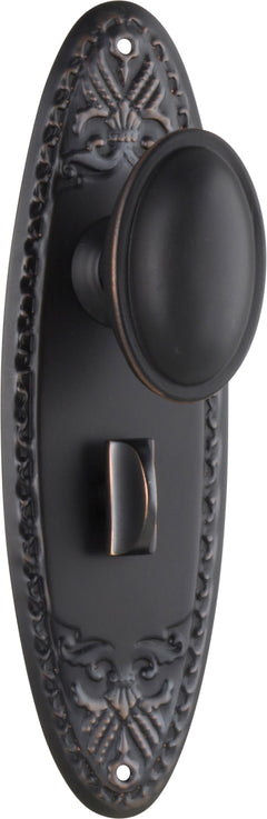 Fitzroy Door Knob - Long Backplate Antique Copper / Privacy | Privacy