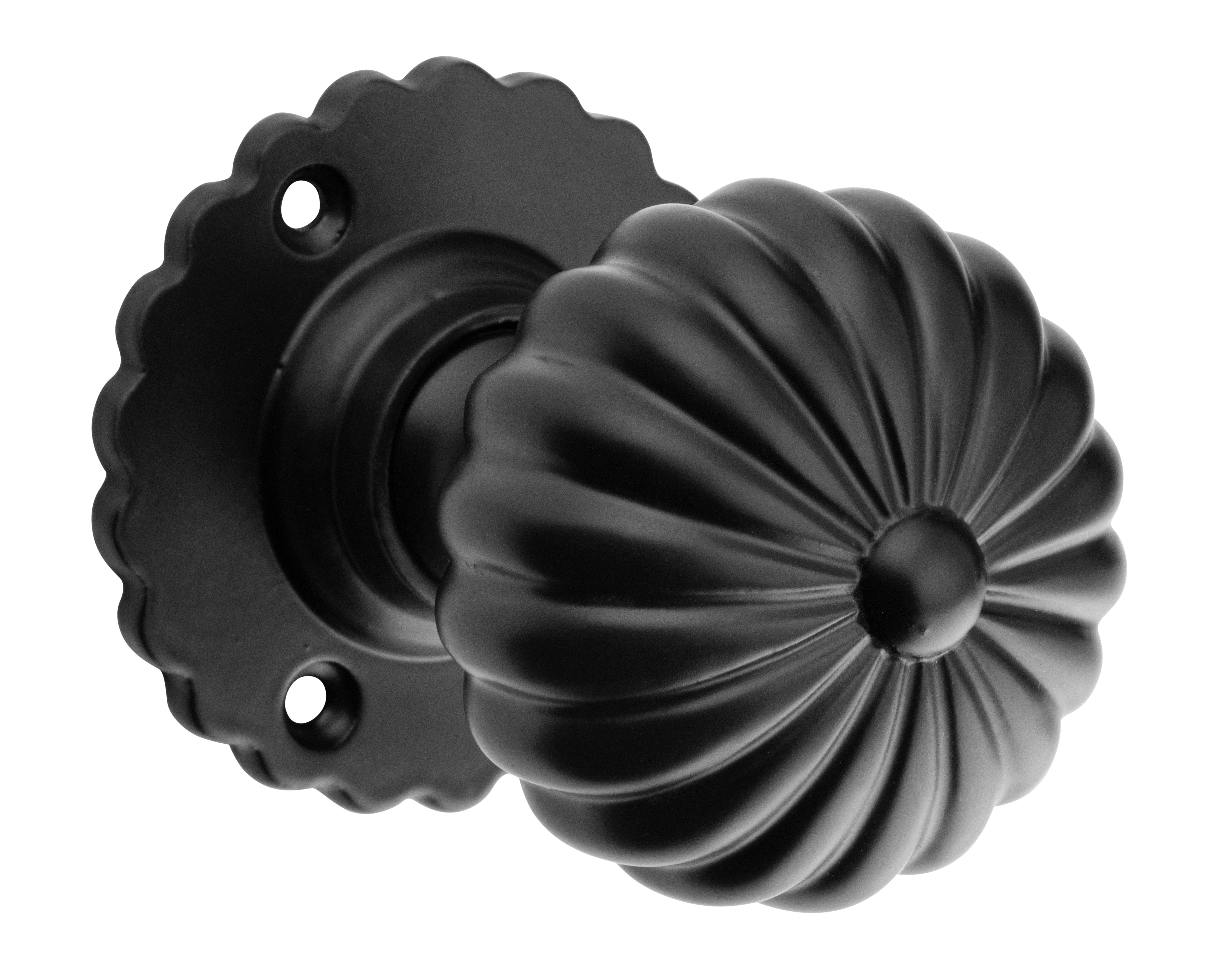 Fluted Mortice Knob - Round Rose