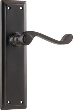 Milton Lever - Long Backplate Antique Copper / Latch | Passage