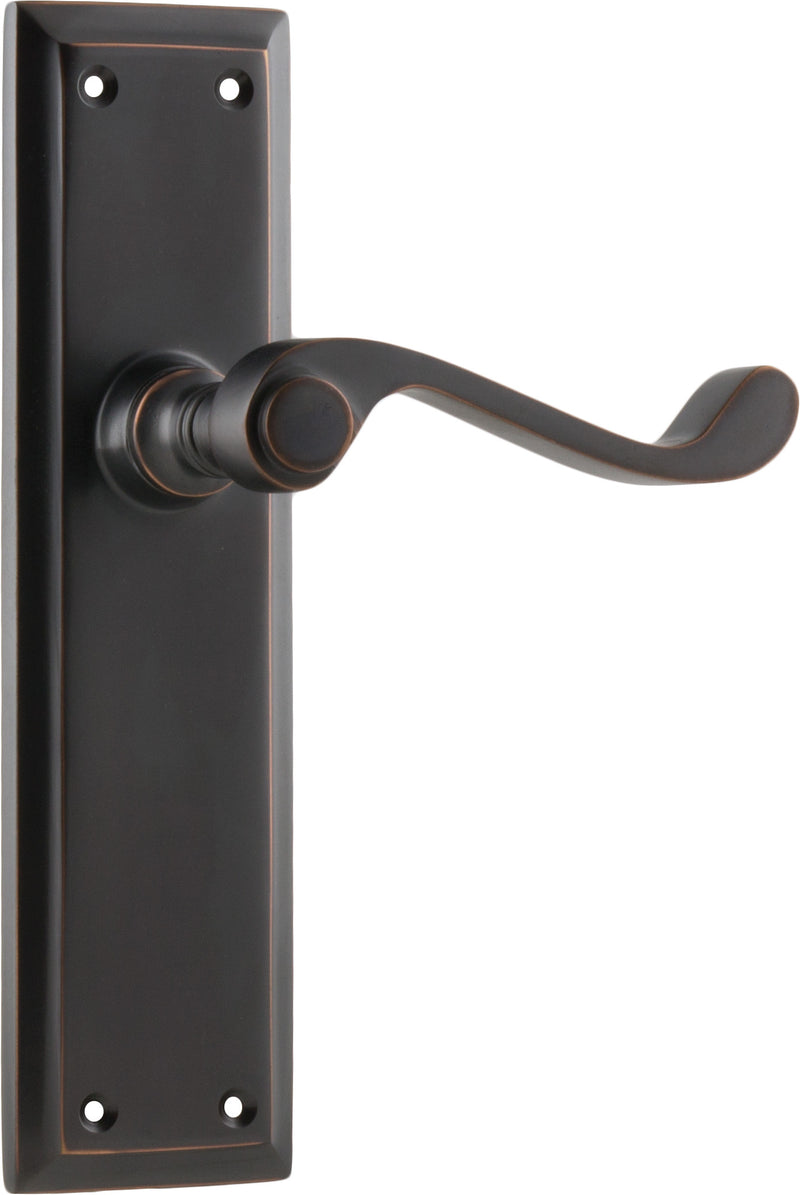Milton Lever - Long Backplate Antique Copper / Latch | Passage