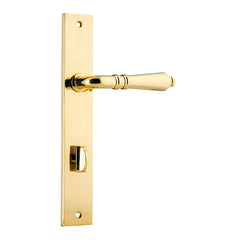 Sarlat Lever - Rectangular Backplate Polished Brass / Solid Brass