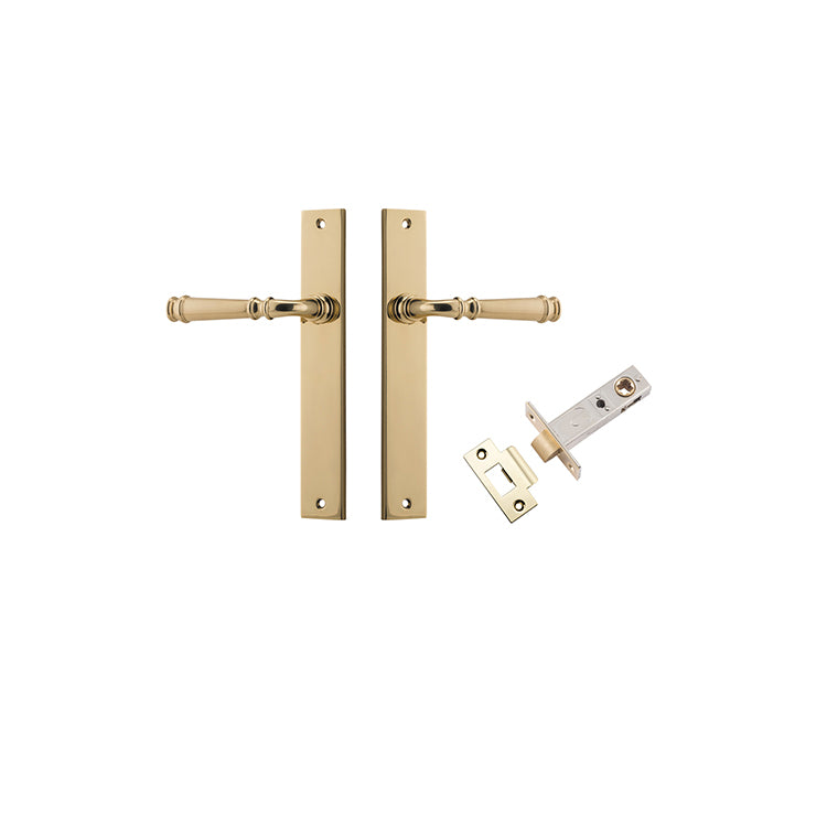 Verona Lever - Rectangular Backplate Passage Kit Polished Brass / Solid Brass