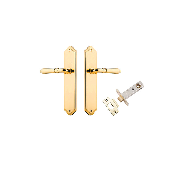 Sarlat Lever - Shouldered Backplate Passage Kit Polished Brass / Solid Brass
