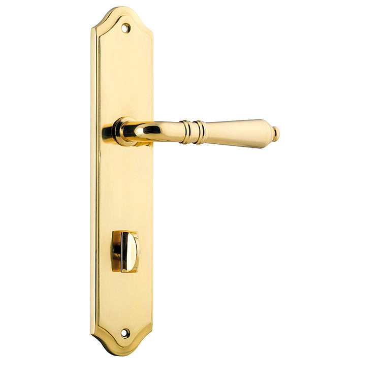 Sarlat Lever - Shouldered Backplate Polished Brass / Solid Brass