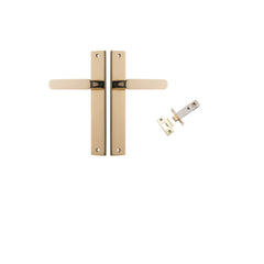 Bronte Lever - Rectangular Backplate Passage Kit Polished Brass / Solid Brass