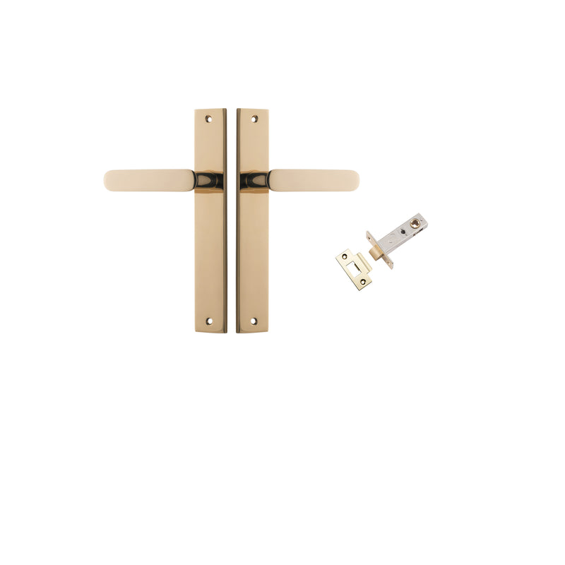 Bronte Lever - Rectangular Backplate Passage Kit Polished Brass / Solid Brass