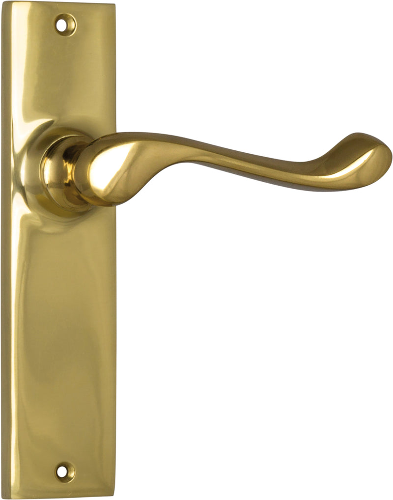 Fremantle Lever - Long Backplate Polished Brass / Latch | Passage