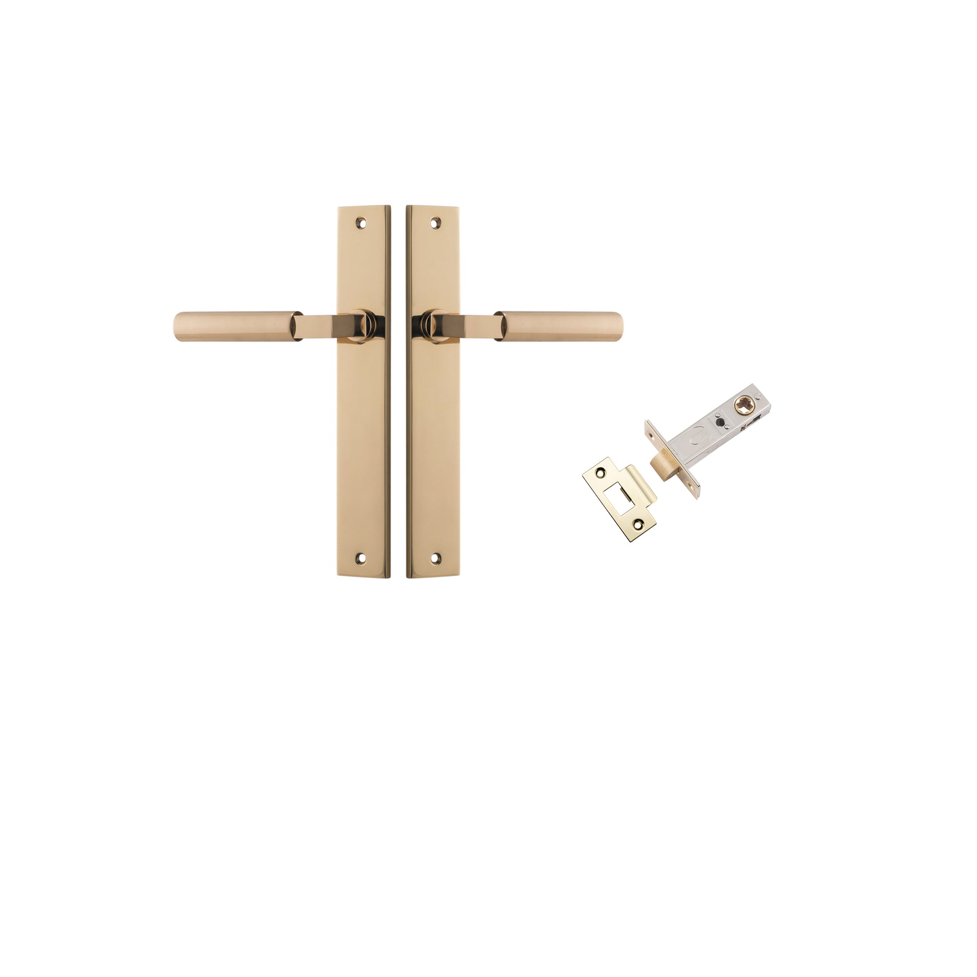 Berlin Lever - Rectangular Backplate Passage Kit Polished Brass / Solid Brass