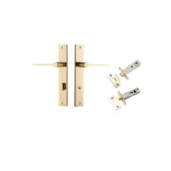 Como Lever - Rectangular Backplate Privacy Kit Polished Brass / Solid Brass