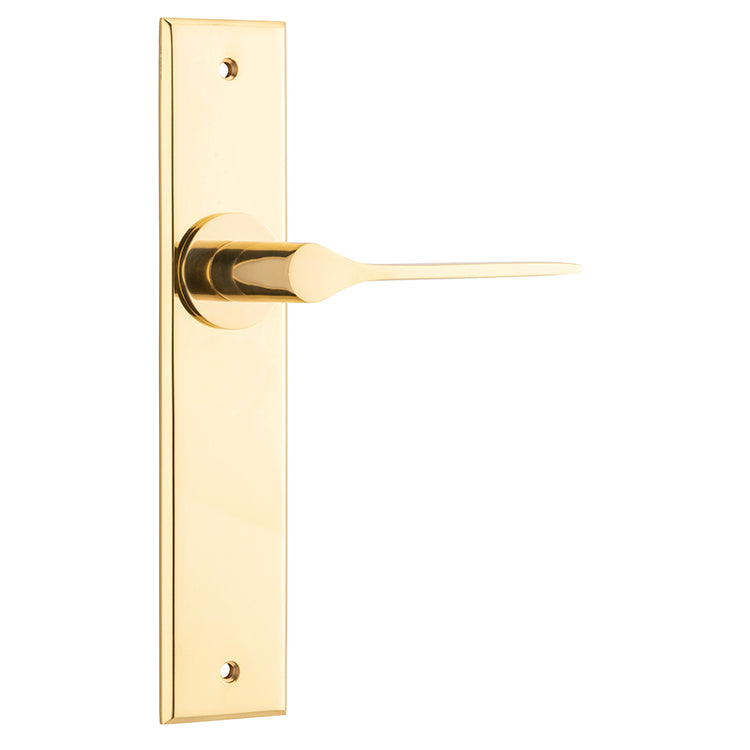 Como Lever - Chamfered Backplate Polished Brass / Brass
