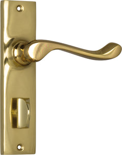 Fremantle Lever - Long Backplate Polished Brass / Privacy | Privacy