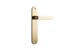 Bronte Lever - Oval Backplate Polished Brass