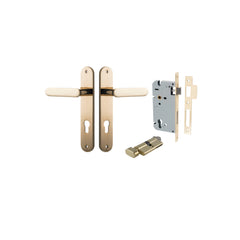 Bronte Lever - Oval Backplate Entrance Kit with High Security Lock Polished Brass / Solid Brass