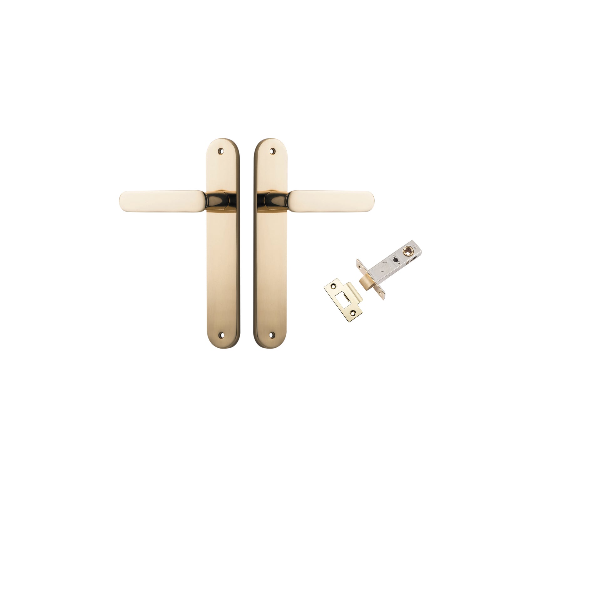 Bronte Lever - Oval Backplate Passage Kit Polished Brass / Solid Brass