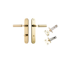 Berlin Lever - Oval Backplate Privacy Kit Polished Brass / Solid Brass