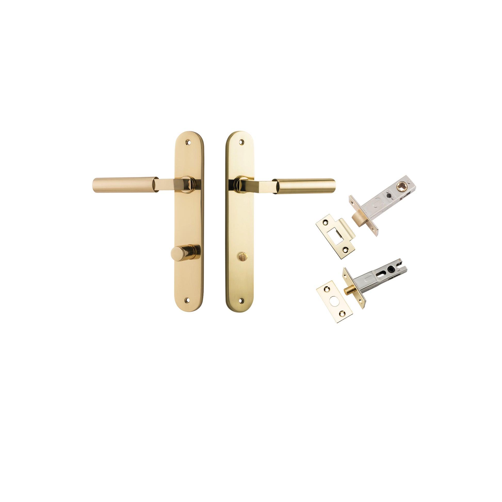 Berlin Lever - Oval Backplate Privacy Kit Polished Brass / Solid Brass