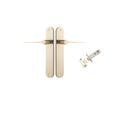 Como Lever - Oval Backplate Passage Kit Polished Brass / Solid Brass