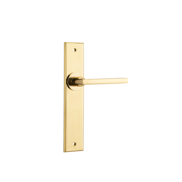 Baltimore Lever - Chamfered Backplate Polished Brass