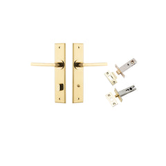 Baltimore Lever - Chamfered Backplate Privacy Kit with Privacy Turn Polished Brass / Solid Brass