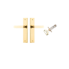 Bronte Lever - Chamfered Backplate Passage Kit Polished Brass / Solid Brass