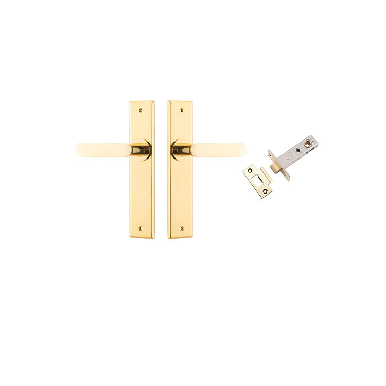 Bronte Lever - Chamfered Backplate Passage Kit Polished Brass / Solid Brass