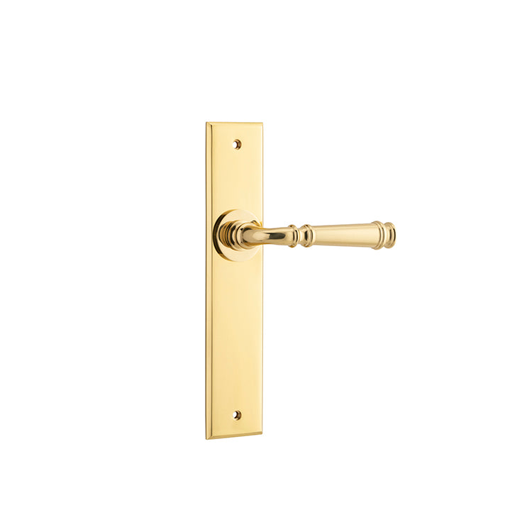 Verona Lever - Chamfered Backplate Polished Brass