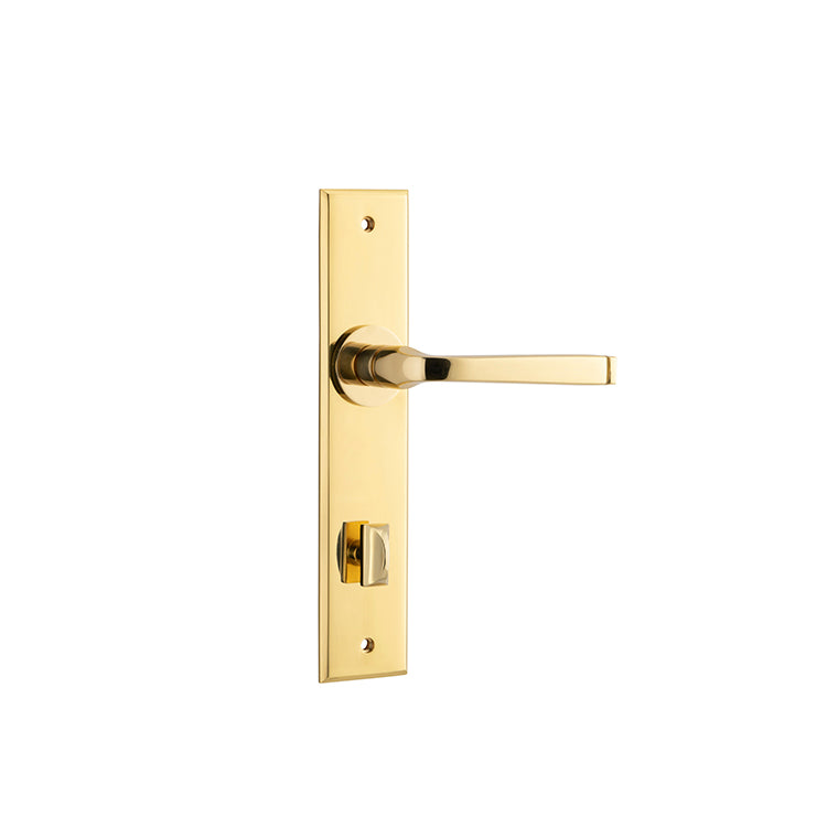 Annecy Lever - Chamfered Backplate (Handles Only) Polished Brass / Privacy