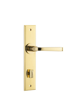 Annecy Lever - Chamfered Backplate (Handles Only) Polished Brass / Privacy